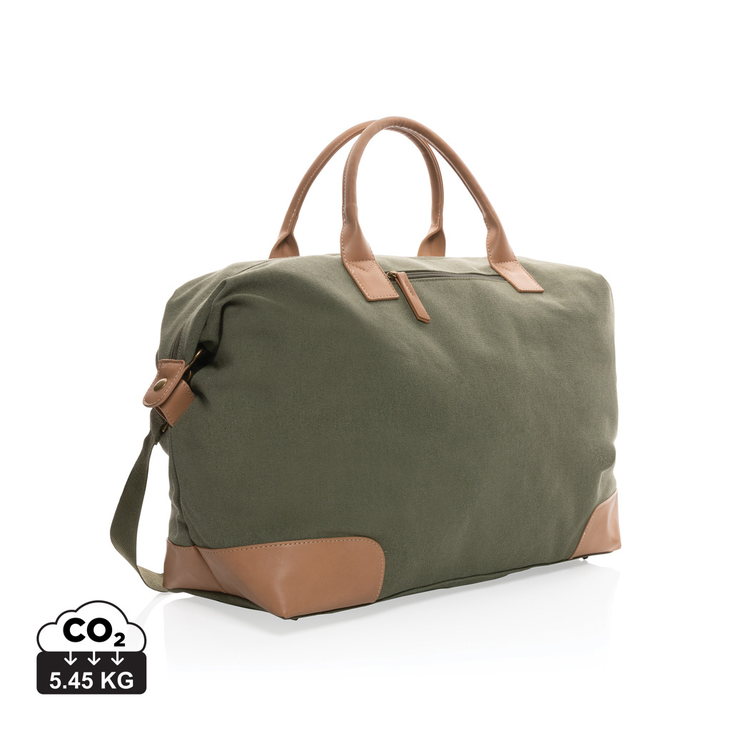Sac weekend personnalisé Impact en toile recyclée Vert 